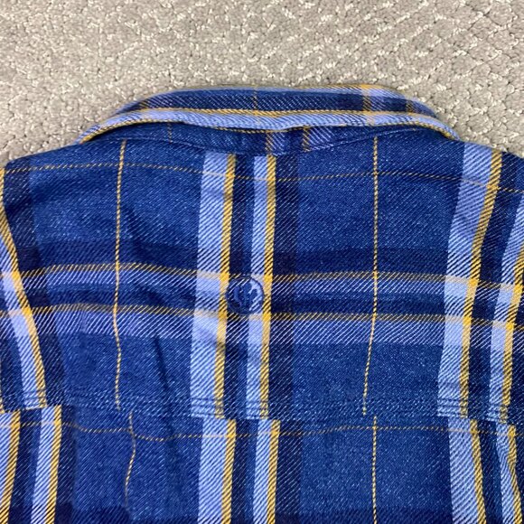Fat Face Flannel Shirt Mens XXL Blue Indigo Plaid Cotton Long Sleeve Button Down - Picture 5 of 15
